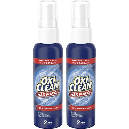 OxiClean Max Force Laundry Stain Remover Spray, Newborn & Baby Essentials, Travel & On-The-Go Stain Treater, 2 fl oz, 2PK