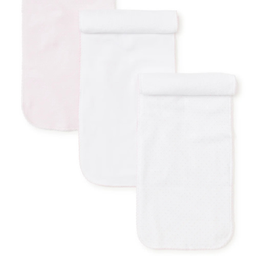 Kissy Dots Pink 3 Pack Burp Set w/ Tulle Bag