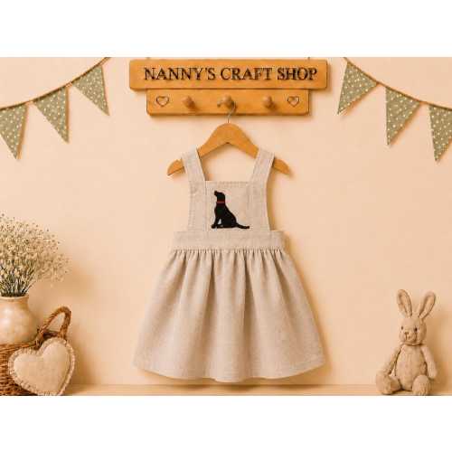 Labrador baby clothes. Baby dog outfit. Baby girl Labrador outfit. Girl pinafore dress. Baby gift. Baby shower. Baby gift