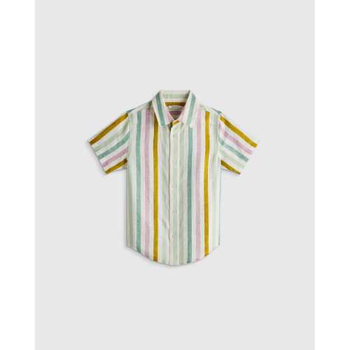 100% European Linen Button Front Shirt - Toddler
