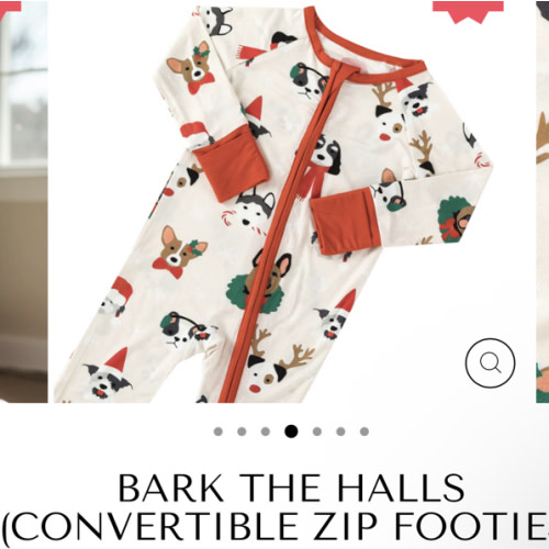 Bark The Halls (Convertible Zip Footies)