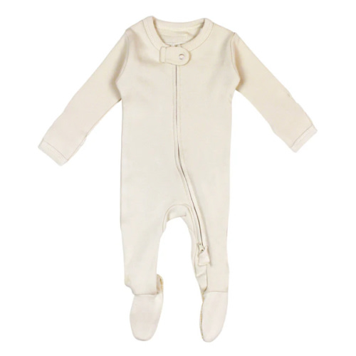 Organic 2-Way Zipper Footie in Buttercream – L'ovedbaby