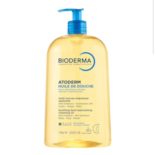 Bioderma Atoderm Shower Oil, Cleansing Oil For Face & Body, Nourishing Cleansing Oil For Dry to Atopic Sensitive Skin For Softer & Smooth Skin For Your Whole Family