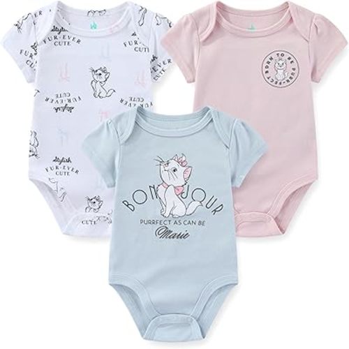 Disney The Aristocats Marie the Cat Baby Girls 3 Pk Bodysuit for Infants