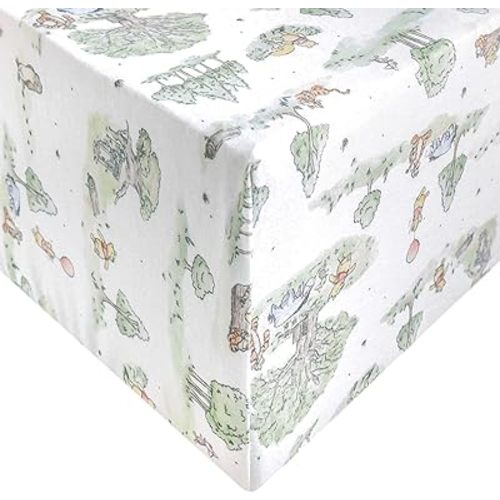 Premium Fitted Knit Crib Sheet/Toddler Sheet Hundred Acre Wood by Copper Pearl