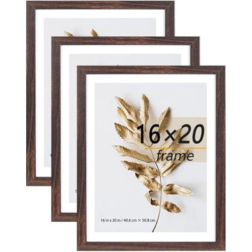 16x20 Picture Frame Brown 3 Pcs set can Display on the Wall