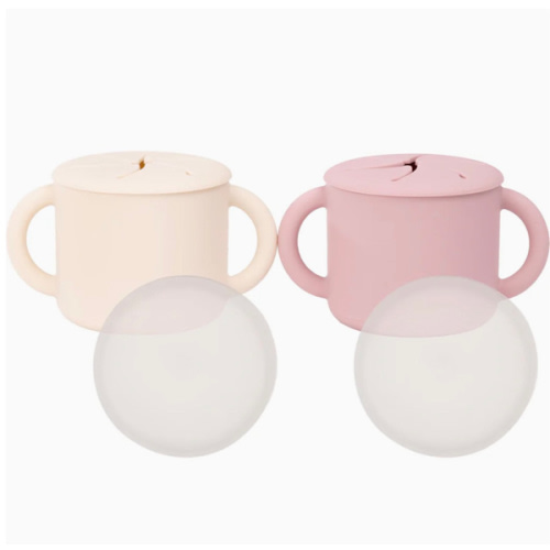 Silicone Snack Cups – Set of 2 with Lids