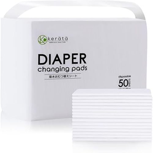 Disposable Changing Pads for Baby, 50 Pack 13" x 18" Super Soft Diaper Changing Pad Liners, Ultra Absorbent & Waterproof Baby Pee Pads Underpads for Changing Pad Cover Table Mat Sheet
