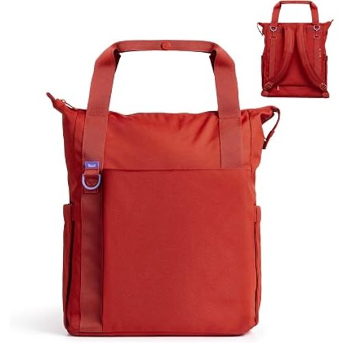 Ubbi Fleuri All-Day Diaper Bag Backpack, Easy-Clean, Wild Poppy
