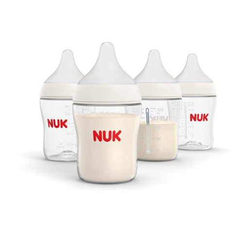 NUK Perfect Match Slow Flow 2-in-1 Natural and Anti-Colic Bottle, 5oz., 4 Pack, BPA Free