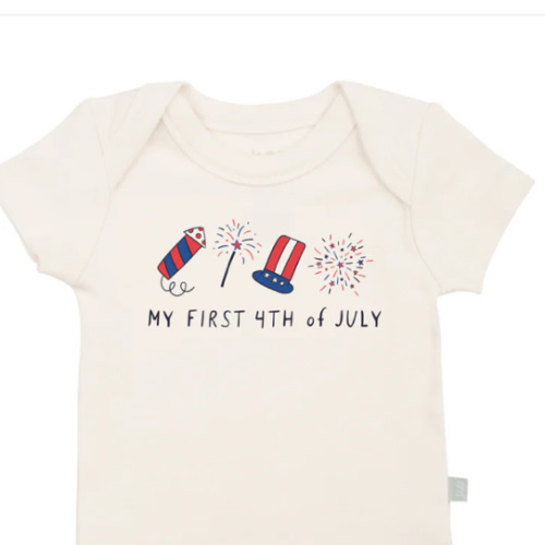 Organic Baby Onesie - My First 4th of July | 100% Soft Cotton | Finn + Emma