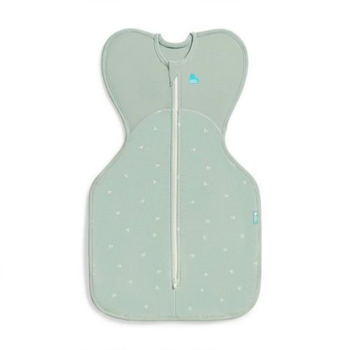 Love to Dream Baby Swaddle Up Sleep Sack - Cotton Fleece 1.5 TOG Sleeveless Wrap - Olive Twigs - S