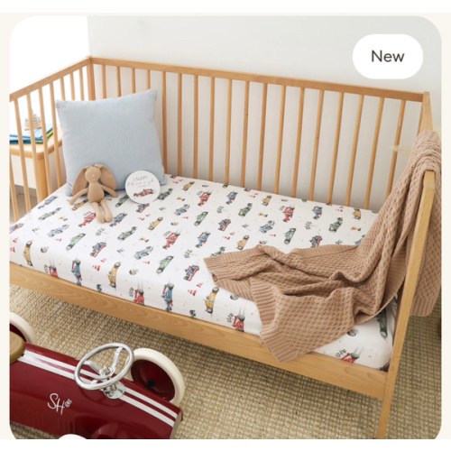 Little Racers Organic Fitted Cot Sheet | Snuggle Hunny