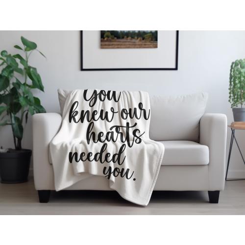 God Knew Our Hearts Needed You Blanket - Velveteen Plush Blanket - Rainbow Baby Blanket - Hosptial Blanket - Rainbow Nursery Decor - Baby