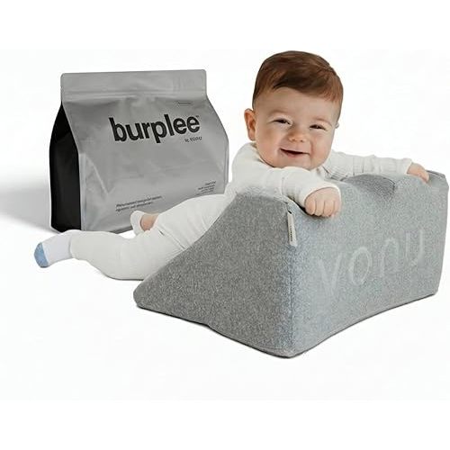 Vonu Burplee 4-in-1 Baby Support Cushion - Tummy Development, Gas Relief Assistance & Easy Burping | Firm Memory Foam, Washable Cover | Comfortable Positioning for Babies 0-9 Months