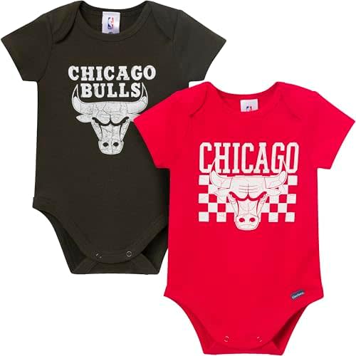 Gerber unisex-baby NBA Team 2 Pack Short Sleeve Onesie Bodysuits