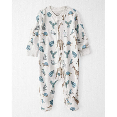 Baby Organic Cotton Safari-Print Sleep & Play Pajamas (Safari Print | 6mo.)