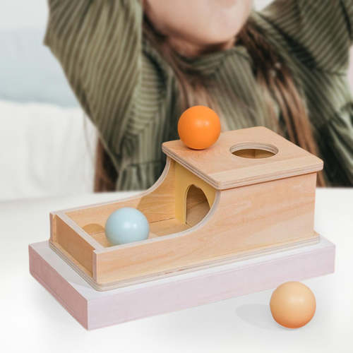 Permanence Box with Tray Three Balls Montessori Toys for 6-12 Months B | Lunniya