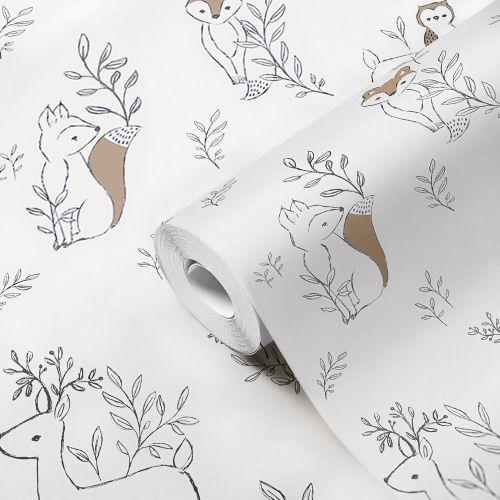 Ezra Woodland Nursery Wallpaper