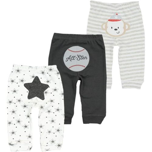 Unisex Newborn Baby Cotton 4-Pack Pants Embroidery Pringting Casual Leggings 0-24 Months for Boys and Girls