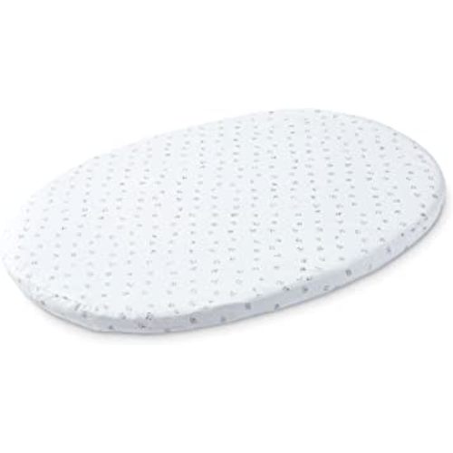 Stokke Sleepi Mini Fitted Sheet by Pehr V2, Grey Dotty - Not Compatible with Mini Mattress Made Before August 2022 - Soft, 100% Organic Cotton