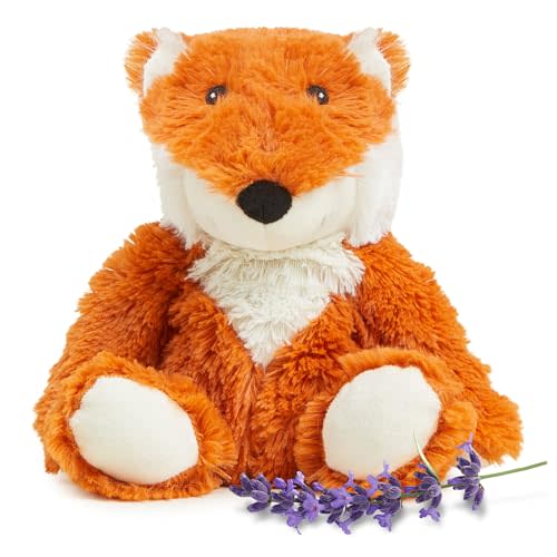 warmies Microwavable & Weighted Stuffed Animals, Fox - Heated Stuffed Animal Plushie for Warmth & Comfort - Cute Soft Plush Toys for Adults & Children (Boys, Girls, Babies & Toddlers)
