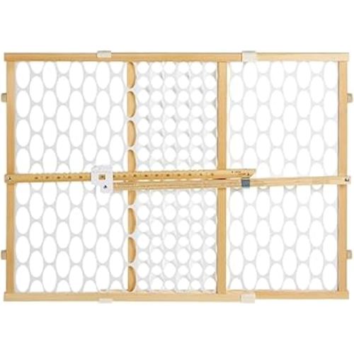Toddleroo by North States - Quick-Fit Oval Mesh Wooden Baby Gate: Pressure Mounted Baby Gate for Doorways - Adjustable 26.5 to 42 Inches Wide - 23 Inches Tall