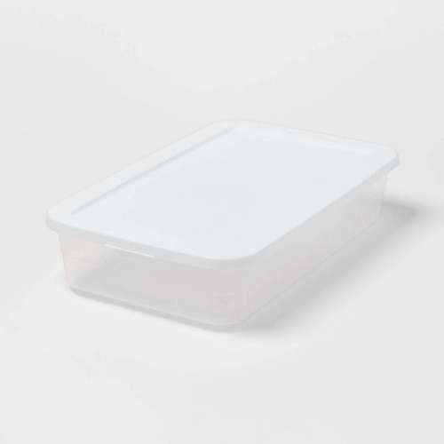NOBRAND Plastic 41 qt Under-Bed Storage Boxes, Clear