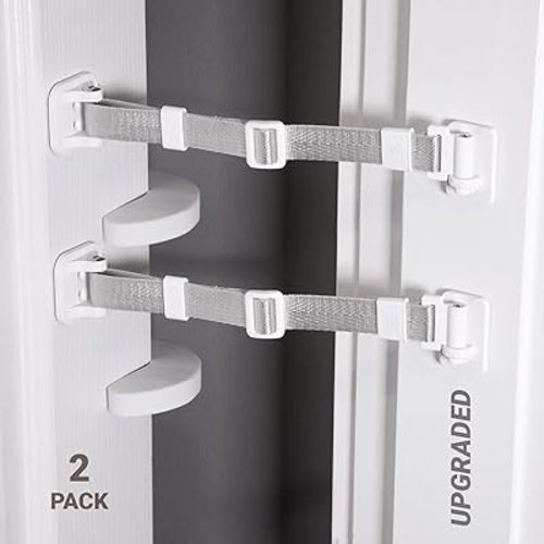 SVD.PET (2-Pack) Upgraded Cat Door Latch & Stopper, Door Strap for Cats, A Simpler Pet Gate Solution to Dog Proof Your Home & Keep Dogs and Kids Out of Litter Box & Cat Feeder. (White)