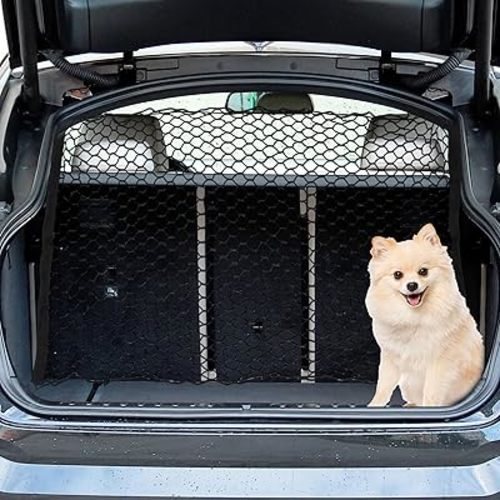 Dog Car Net Barrier, with Hook, Pet Barrier Car Net, for SUV Pickup Small Car, Mesh Dog Car Net Barrier, Black, 51.18"x35.43"