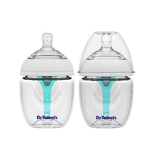 Dr. Talbot's Anti-Colic Bottles - 6 oz (2-Pack) - Baby Bottles for Newborn Babies 0+ Months - Self Sterilizing Newborn Bottles with Slow Flow Soft Flex Nipple and Advanced Venting System