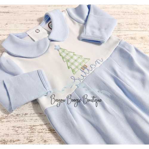 Personalized Embroidered Boys Christmas Outfit: Baby’s First Christmas