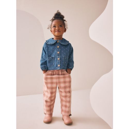 Mid Blue Denim Shirt and Check Trousers Set (3mths-7yrs)