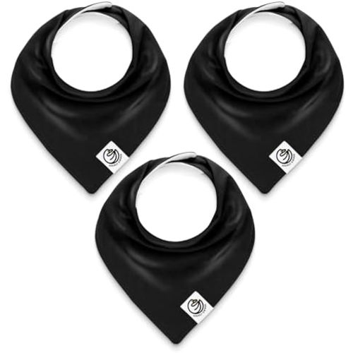 3-Pack Organic Cotton Drool Bibs for Babies | Thick, Soft, Multiple Snaps, Unisex, Giftable, Baby Teething Bibs