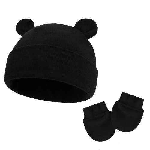 ameIAEA Newborn Baby Hats and Mittens Set Bear Ear Baby Beanie Infant Caps Gloves for Boys Girls