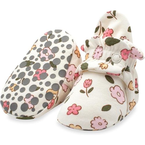 Zutano Unisex Organic Cotton Baby Booties, Stay-On and Non-Slip, Newborn to Toddler