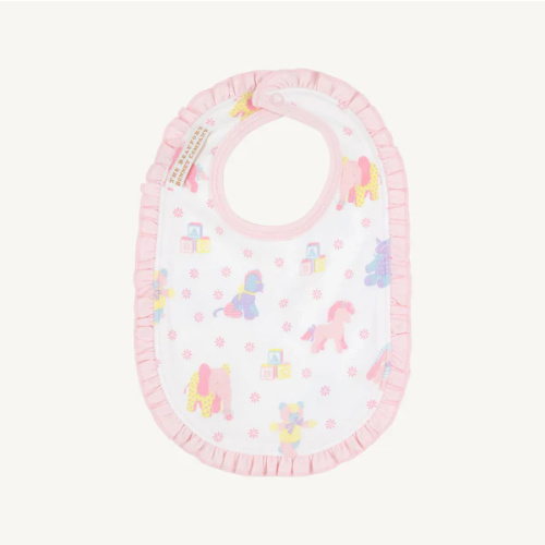 Burp Me Bib - Cuddle up Cutie Palm Beach Pink | Baby Bib Burp Cloth Combo