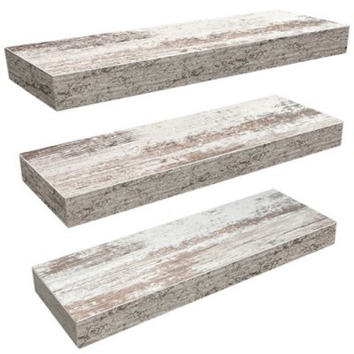 3 Pack 16 Inch Sorbus Coastal Rectangle Floating Shelves - for Home Décor to Display Trophies, Books, Frames, and more