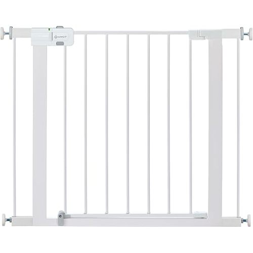 Safety 1st Easy Install Walk Thru Baby Gate for Doorway With Door, Dog Gates, Fits 29"-38", Easy Install 28" Tall, White