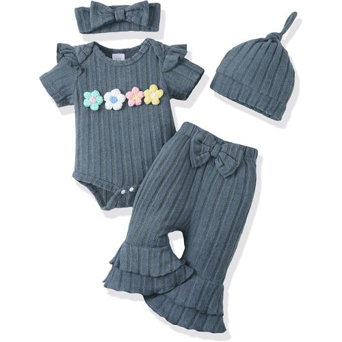 Renotemy Newborn Baby Girl Clothes Infant Romper Summer Outfits Preemie-12M