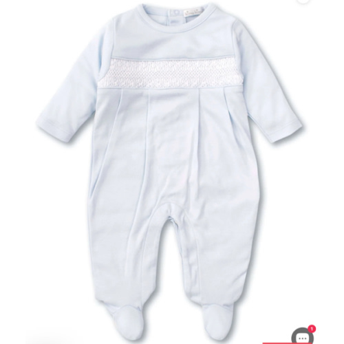 Kissy Kissy Charmed Blue Smocked Footie