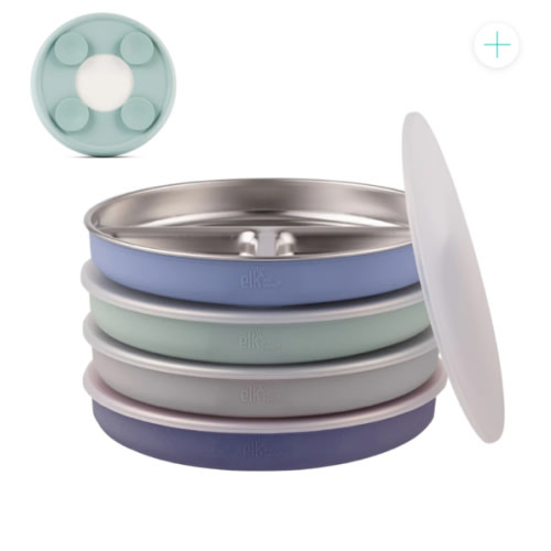 7.8" Stainless Steel Divided Plates with Suction Sleeve