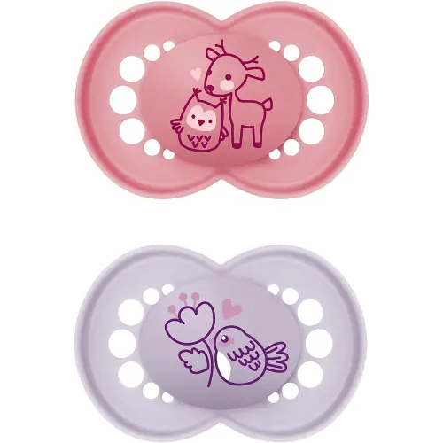 MAM Original Matte Baby Pacifiers 6-16 Months, Binky for Newborn Babies, BPA-Free Skin Soft Silicone Nipple, Easy to Clean, Developed with Medical Experts, 2 Count, with Sterilizer Case