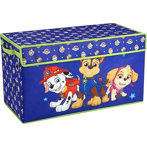 Nickelodeon Paw Patrol Chase, Marshall and Skye Collapsible Children’s Storage Trunk, Durable with Lid