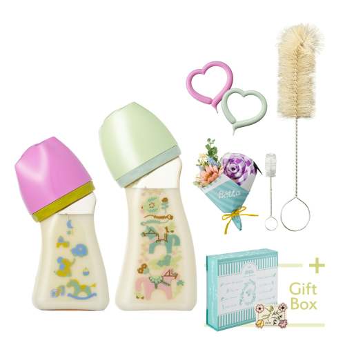 Baby Bottle [Brain Wide Neck] Happy Pony Set