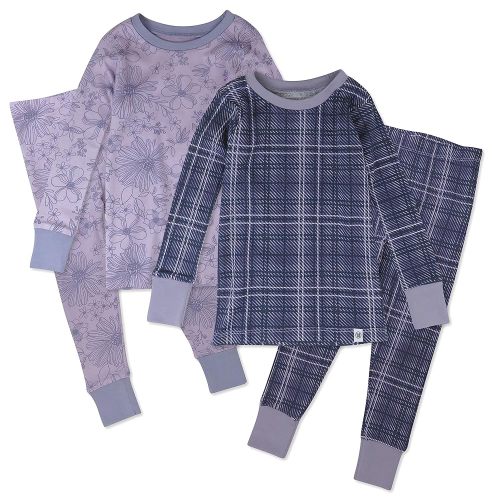 HonestBaby 4 Piece Pajamas Sleepwear Pjs 100% Organic Cotton for Infant Baby and Toddler Boys, Girls, Unisex