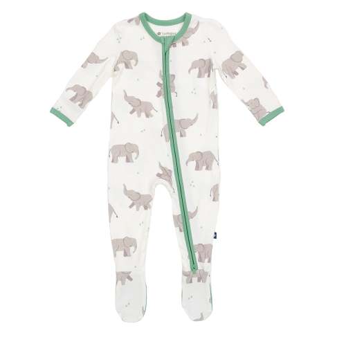 Larkspur Baby | Zipper Footie in Trunk Trails