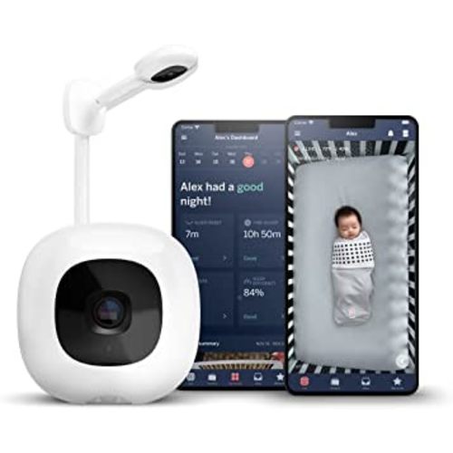 Nanit Pro Smart Baby Monitor & Wall Mount – Wi-Fi HD Video Camera, Sleep Coach and Breathing Motion Tracker, 2-Way Audio, Sound and Motion Alerts, Nightlight and Night Vision, Includes Breathing Band