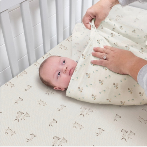 Crane Baby Avery Organic Cotton Fitted Crib Sheet - Bunny