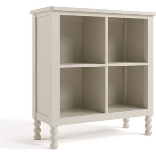 Storkcraft Rio 4 Cube Storage Organizer Bookcase, Frosted Oat